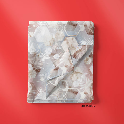 Hexagon With Tropical In Light Peach Color