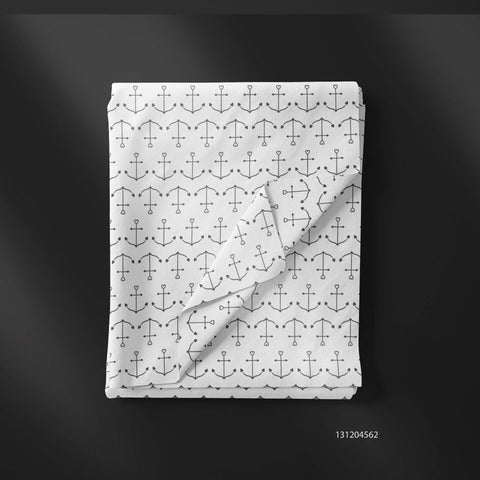 White & Black Anchor Print