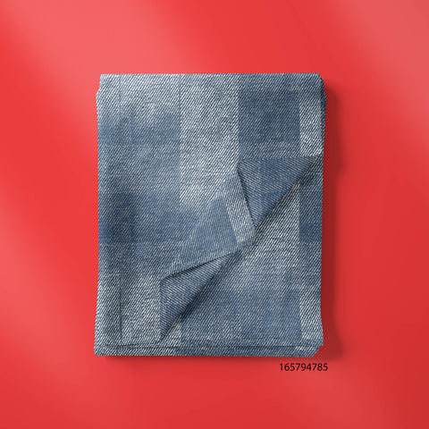 Dark Blue & White With Mono Slanting Lines Print