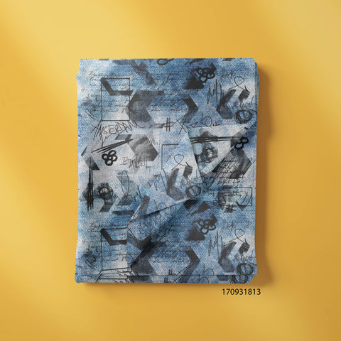 Scrabble Handwriting Doodles Funky Print