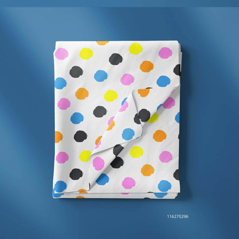 Rainbow Polkadot in White Color