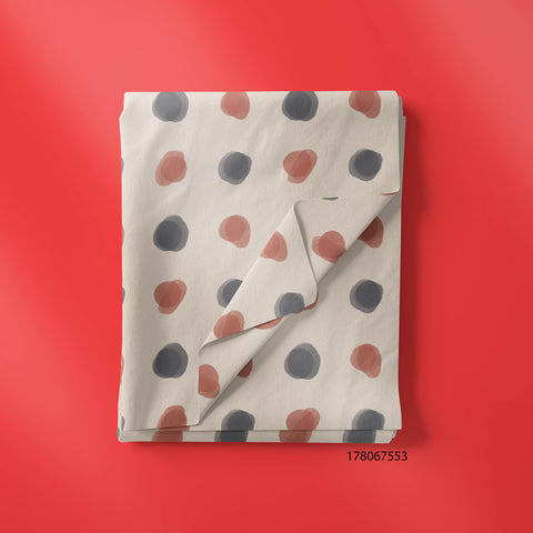 Round Spot Brown & Black In Cream Color