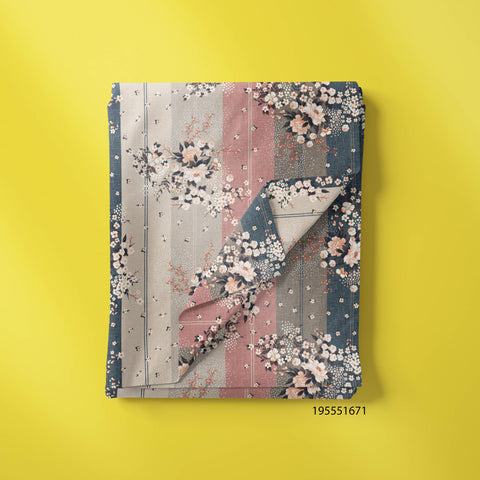 Cheery Blossom Flowers Vintage Color Full Stripe