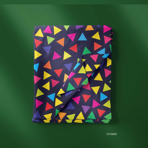 Multi Colors Triangles In Blue Background