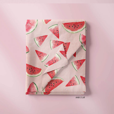 Watermelon in Peach Color Background